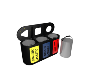 Урна для раздельного сбора мусора Город 3 секции (3х21л)